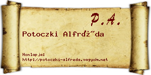Potoczki Alfréda névjegykártya